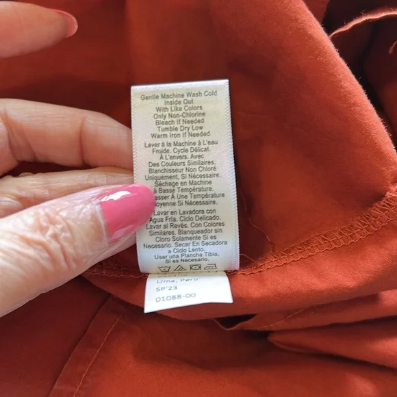 Nation Everleigh Frilly Dress Cayenne Red Orange poplin flutter sleeve Sz XS - Picture 13 of 14